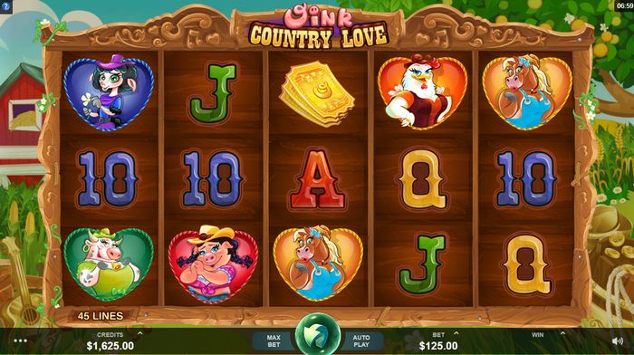 Oink Country Love new Microgaming slot interface