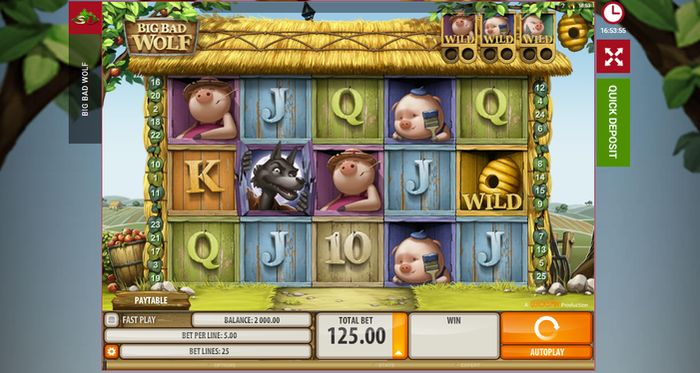 Игровое поле слота Big Bad Wolf, Microgaming