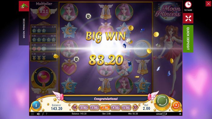 Выигрыш после Free Spins в слоте Moon Princess