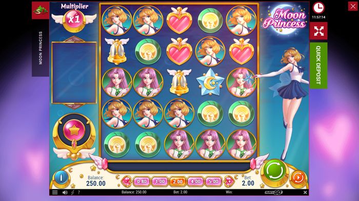 Слот Moon Princess Play'n GO: стартовое игровое поле