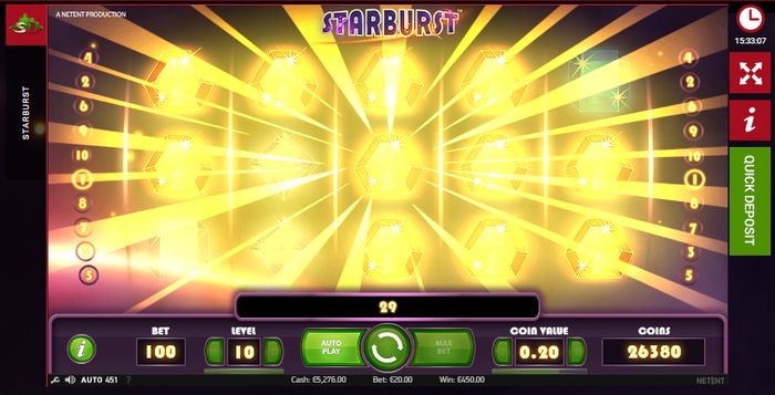 Starburst slot and its chips