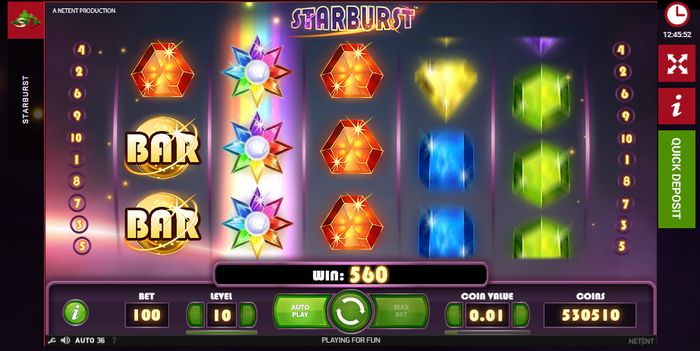 Starburst slot and its chips