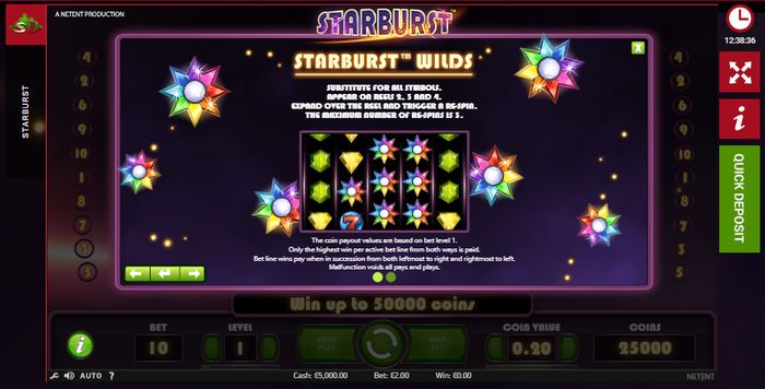 Starburst slot and its chips