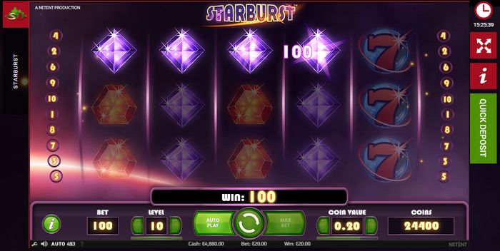 Starburst slot: gameplay