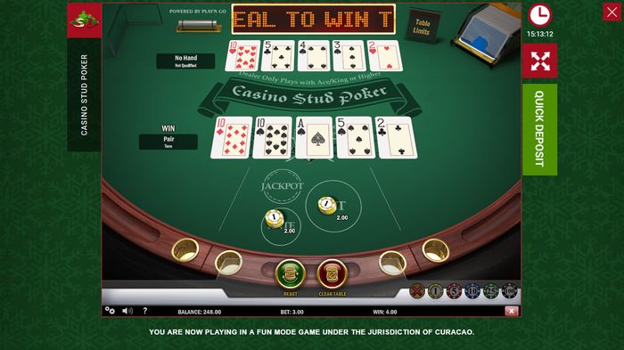 Online poker machines: Stud Poker