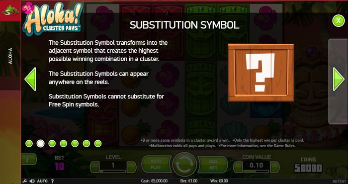 Так выглядит Substitution Symbol в игровом автомате Aloha! Cluster Pays