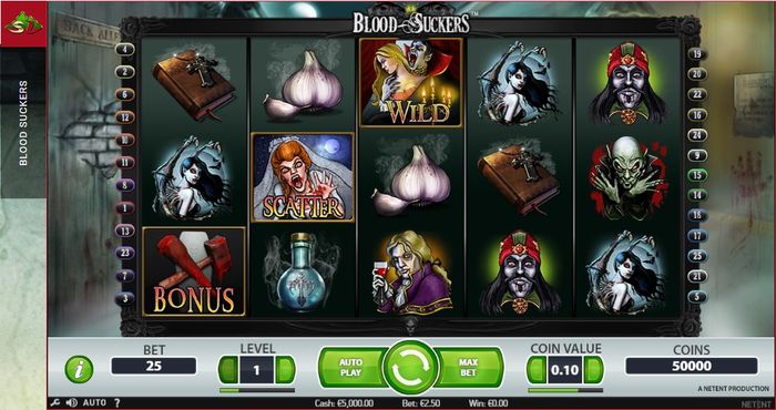 Поле автомата Blood Suckers от компании NetEnt