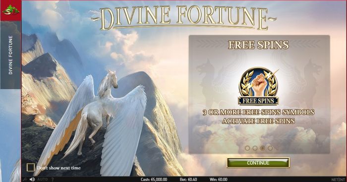 Функция игрового автомата Divine Fortune – Free spins