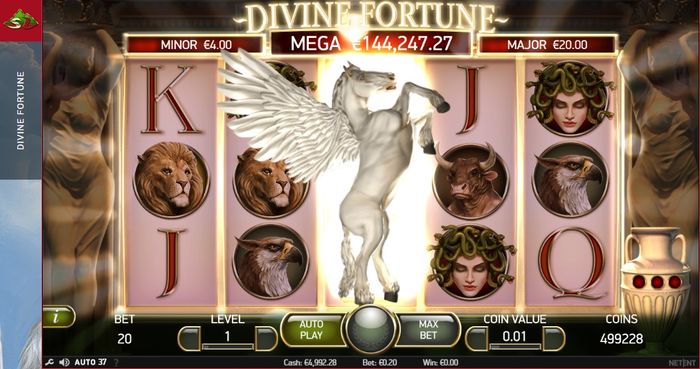 Слот Divine Fortune: Пегас, живший во время опции Wild on Wild