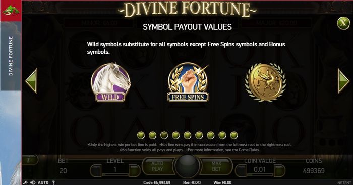 Игровой автомат Divine Fortune: специальные символы