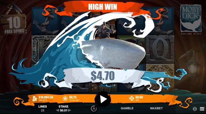 Moby Dick (Rabcat): анимация большого выигрыша