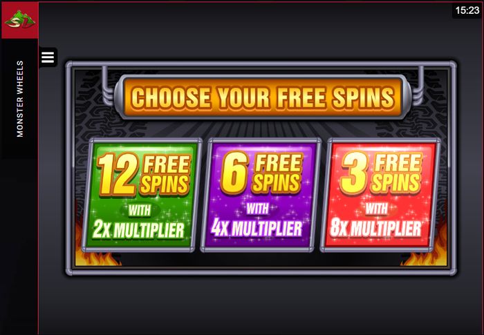 Автомат Monster Wheels: выбор варианта Free Spins