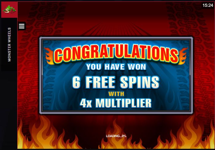 Слот Monster Wheels: выбран вариант Free Spins