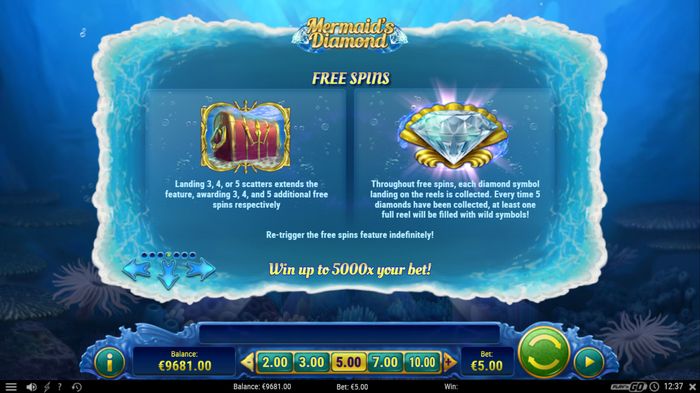 Играть в Mermaid's Diamond: символ разброса