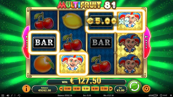 MultiFruit 81: увеличение выплаты в 2 раза