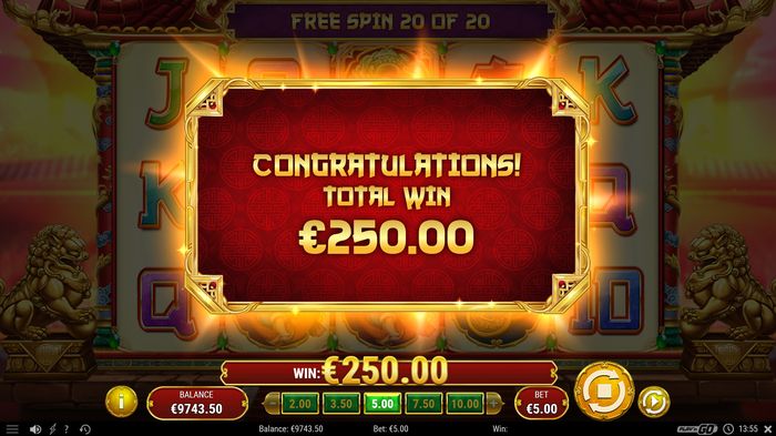 Автомат Prosperity Palace: размер выигрыша в бесплатных вращениях
