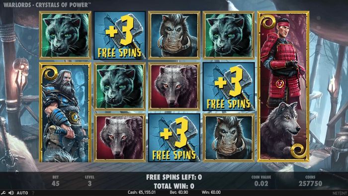 Слот Warlords: 3 дополнительных фри спина