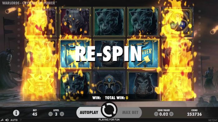 Слот Варлордс: Battle feature: Re-Spins