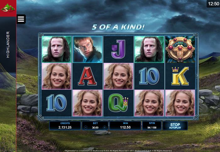 5 of a Kind в Highlander Microgaming