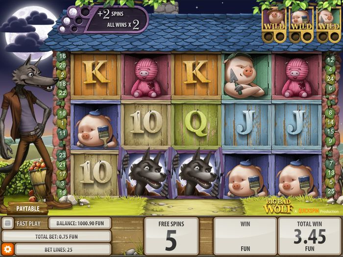Free Spins with Multiplier Big Bad Wolf (Quickspin)