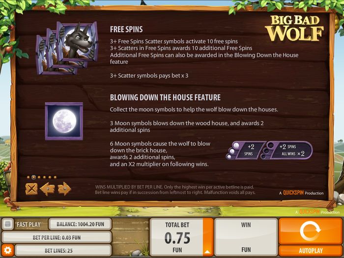 Big Bad Wolf (Quickspin): Scatter and Wild