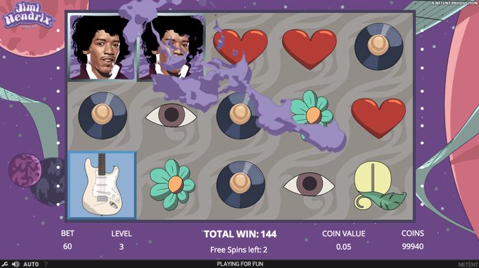 Purple Haze Free Spins in Jimi Hendrix Online Slot™