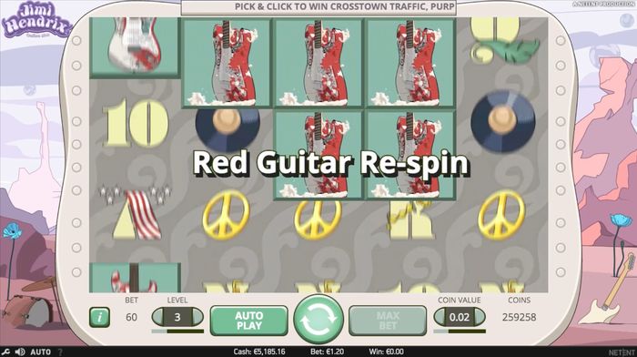 Jimi Hendrix Slot: Red Guitar Re-spins