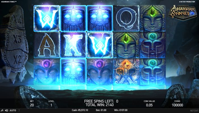 Игровой автомат Asgardian Stones: комбо с диким символом