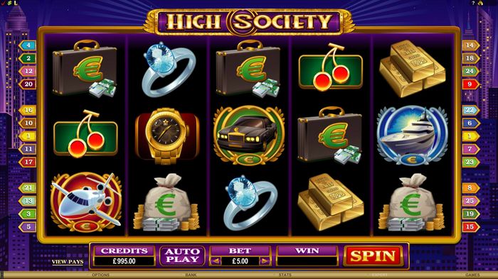 High Society Slot: play field