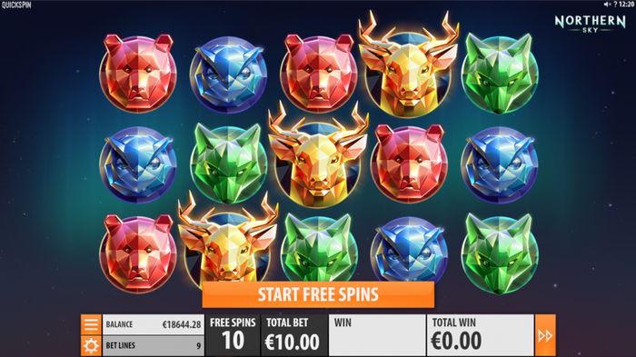 Слот Northern Sky: в Free spins участвуют только старшие символы