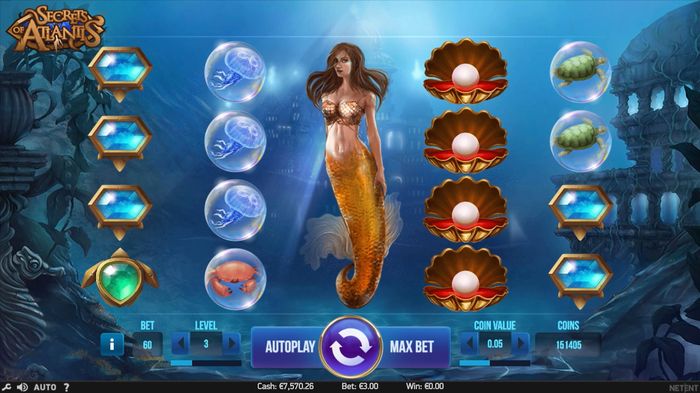 Автомат Secrets of Atlantis: игровое поле