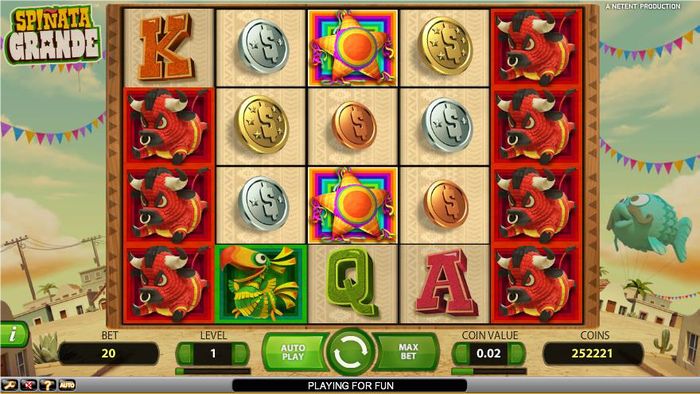 Spinata Grande slot: mini game