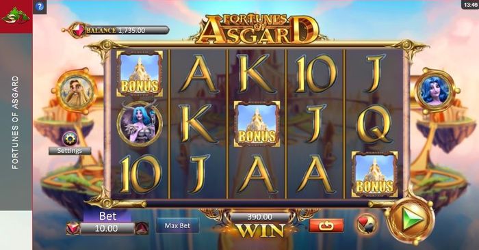 3 Bonus symbols in Fortunes of Asgard Slot