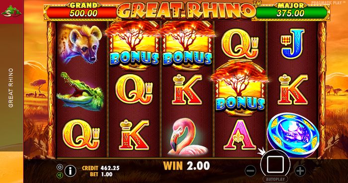 Игровой автомат Great Rhino: 3 скаттера