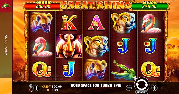 Слот Great Rhino: игровое поле