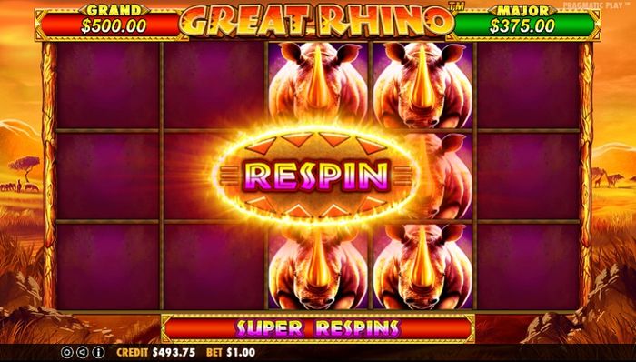 Слот Great Rhino: два столбца носорогов