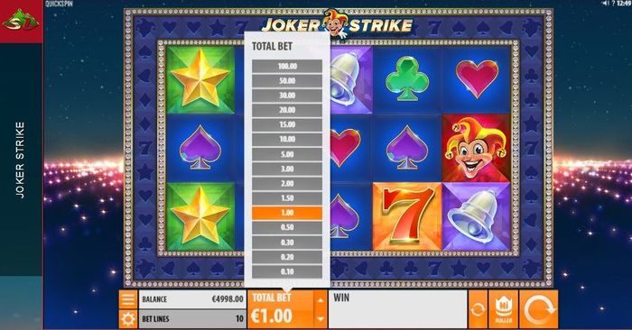Joker Strike slot: bet level