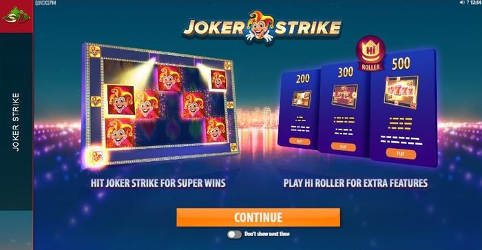 additional features Joker Strike