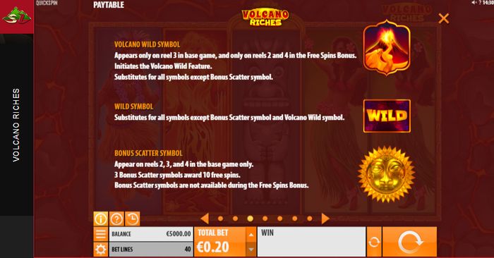 Volcano Riches: бонусные символы