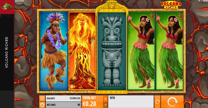 Volcano Riches: начальный экран