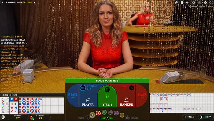 Банкир перед началом игры в Speed Baccarat